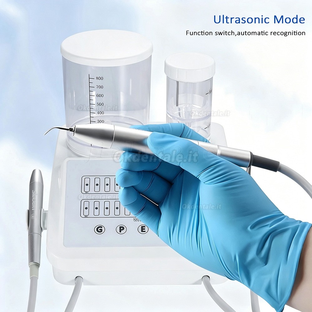 Sistema odontoiatrico PerioJet Pro 2 in 1 per terapia parodontale, ablatore a ultrasuoni con lucidatore a getto d&rsquo;aria